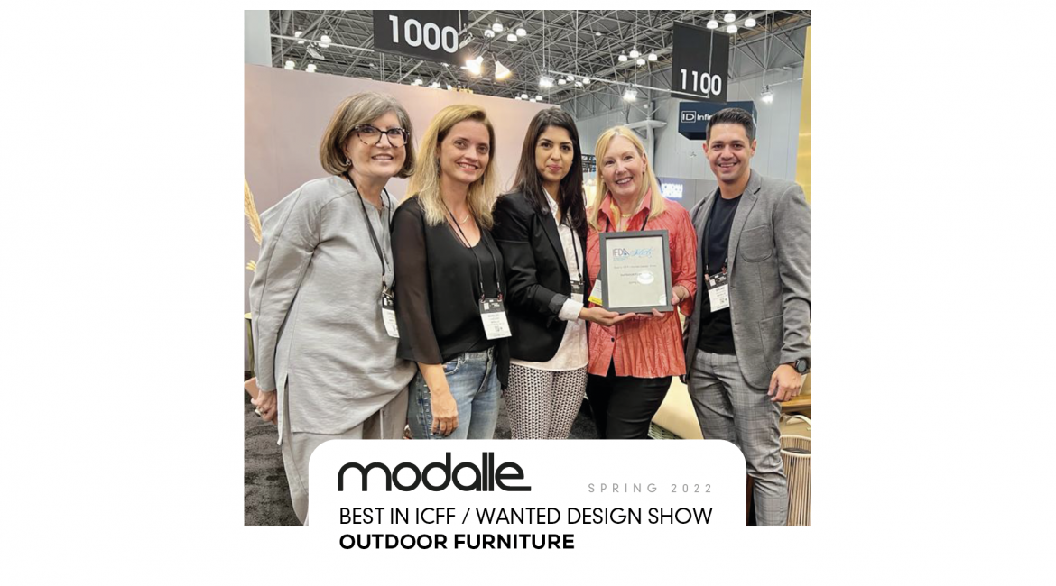 Modalle é premiada como o melhor estande de móveis outdoor da ICFF 2022, em Nova York