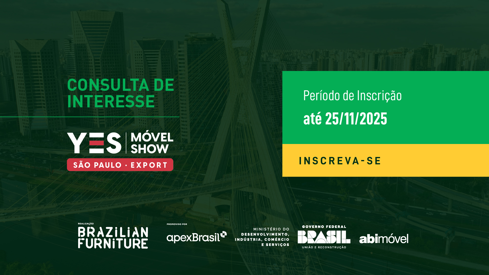 Projeto Comprador YES Móvel Show São Paulo 2026: inscrições abertas até 25 de novembro